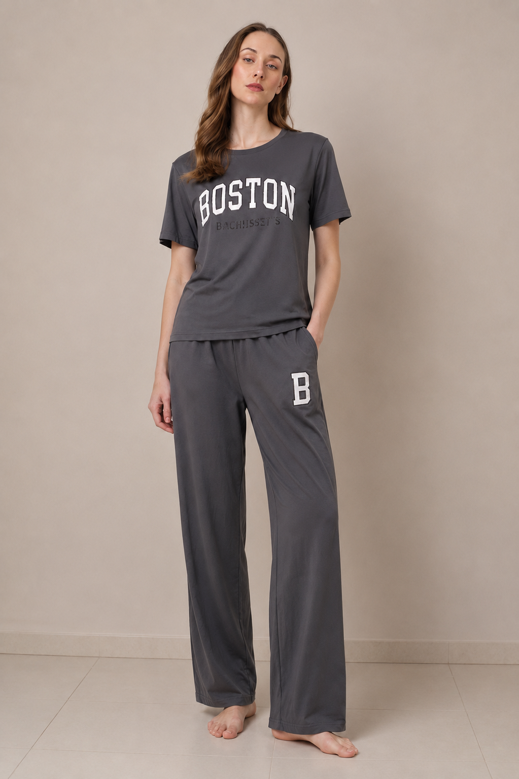 Women's Boston Print Night Suit – Soft & Comfortable Cotton Loungewear Set
